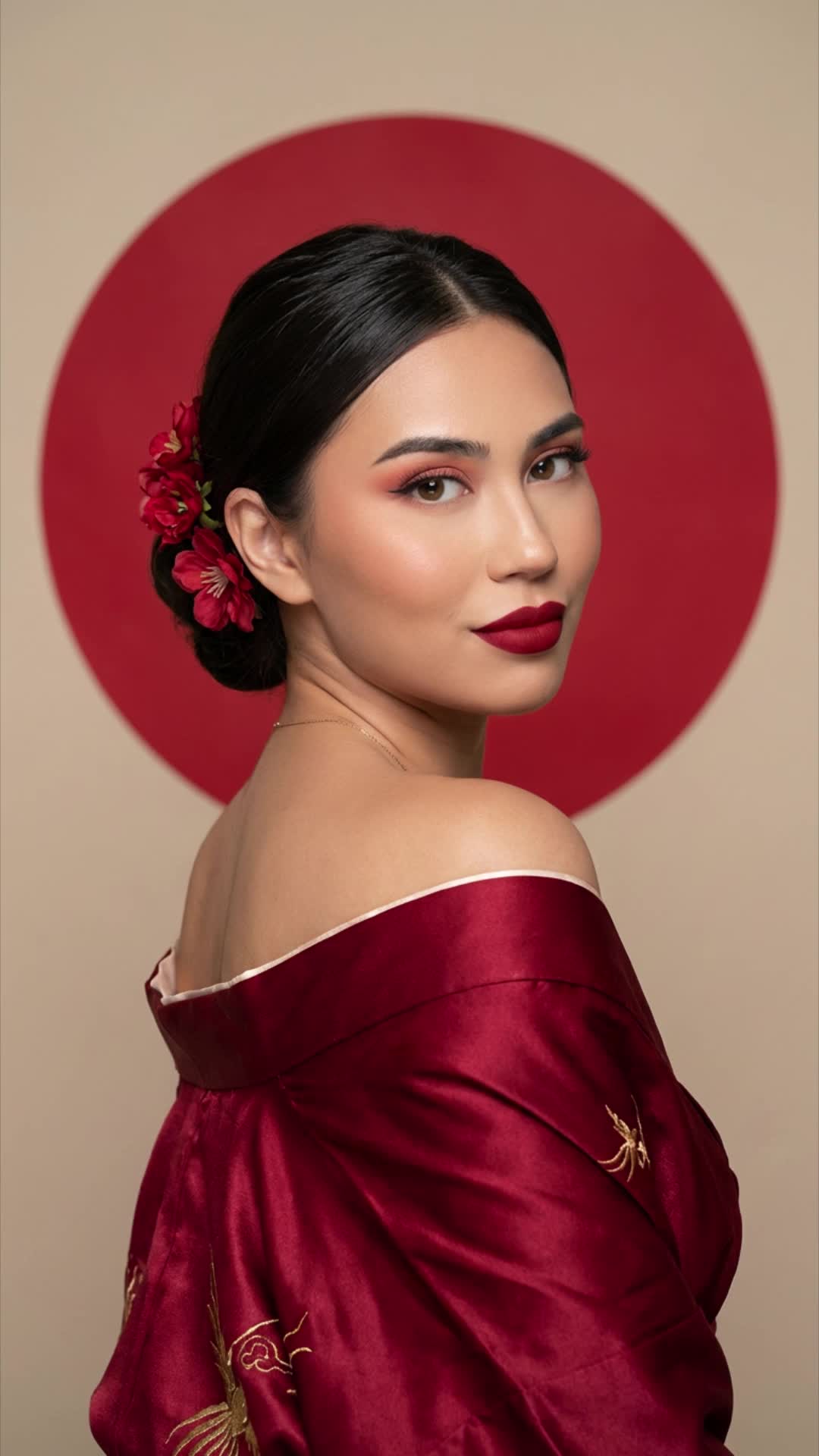 Crimson Crane Kimono