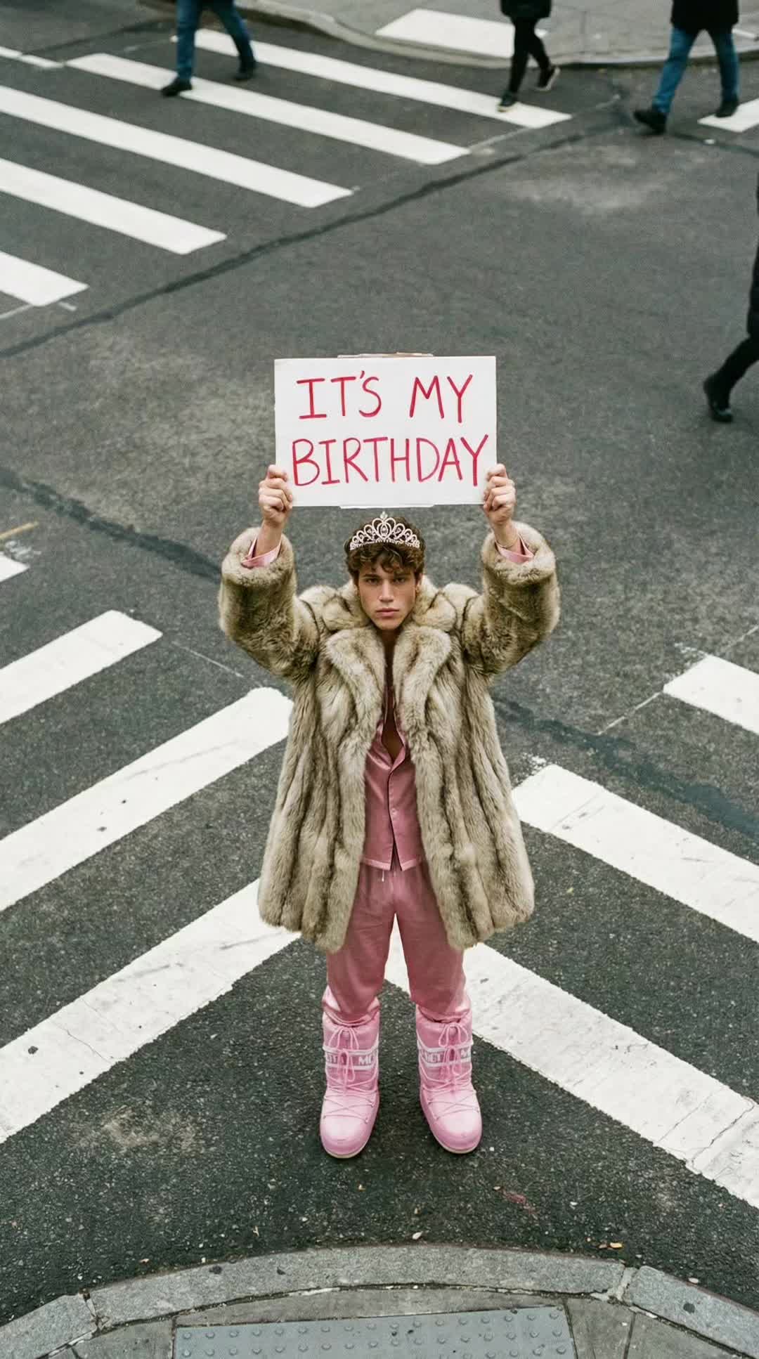 Pink Birthday Crosswalk