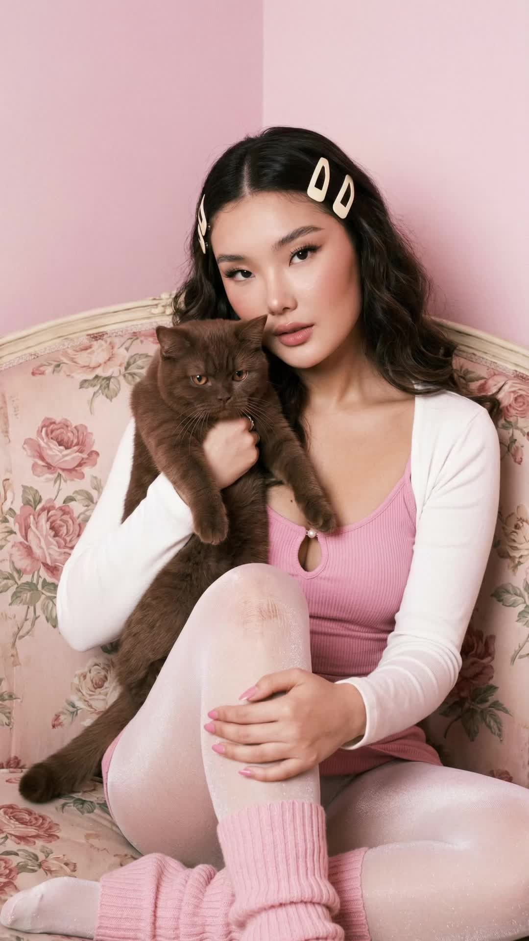 Pink Chair Cat
