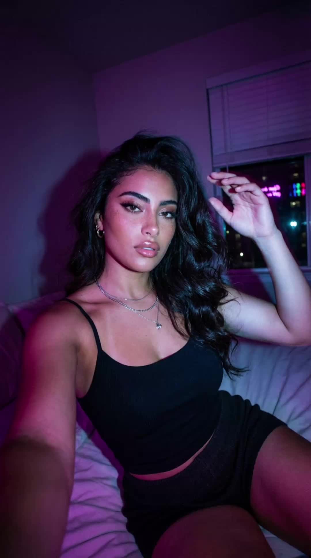 Neon Bed Selfie
