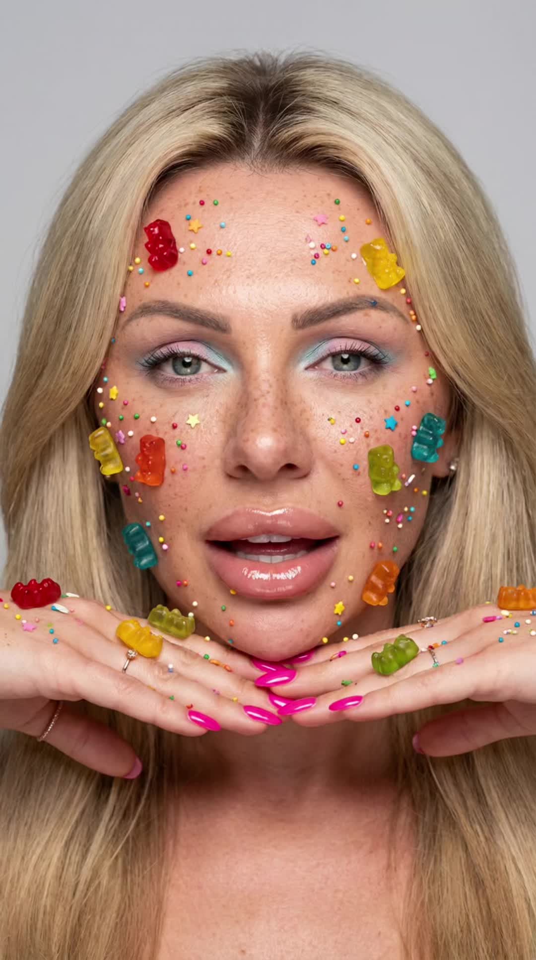 Gummy Face Close-up