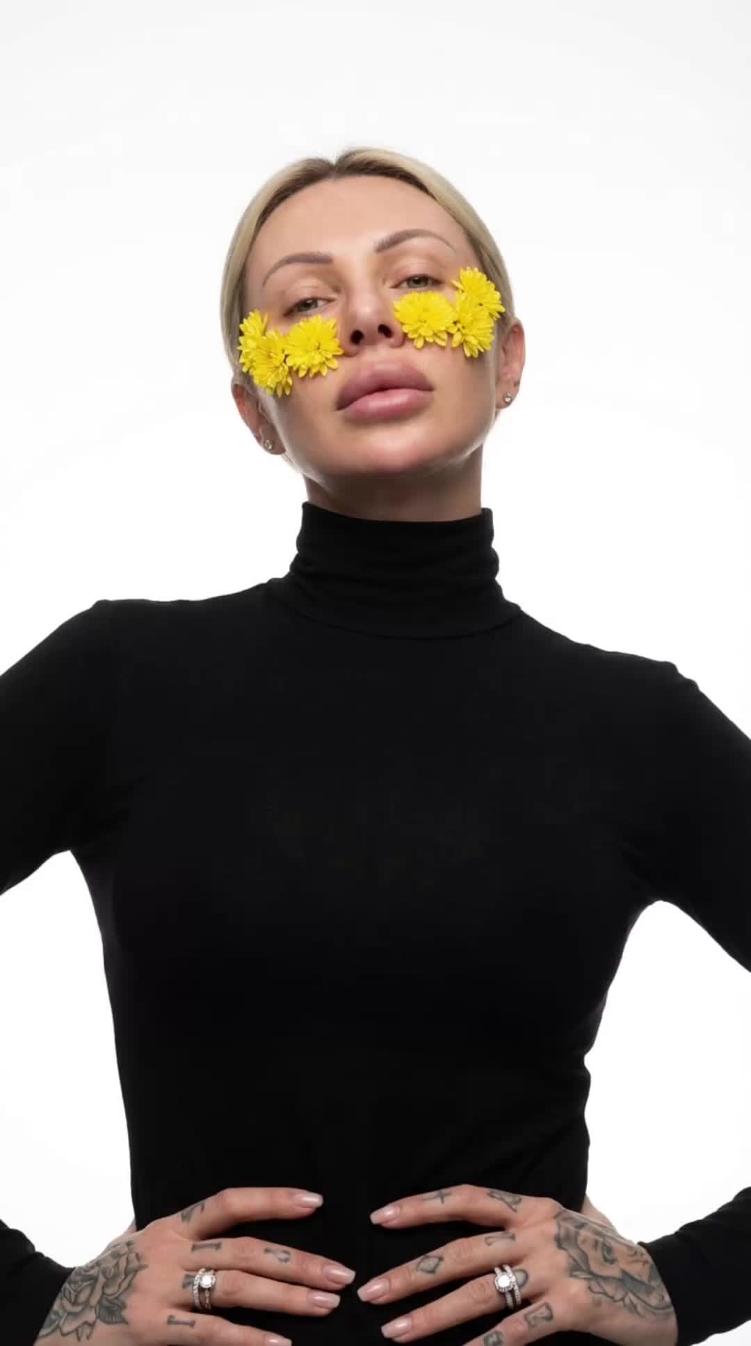 Yellow Bloom Turtleneck