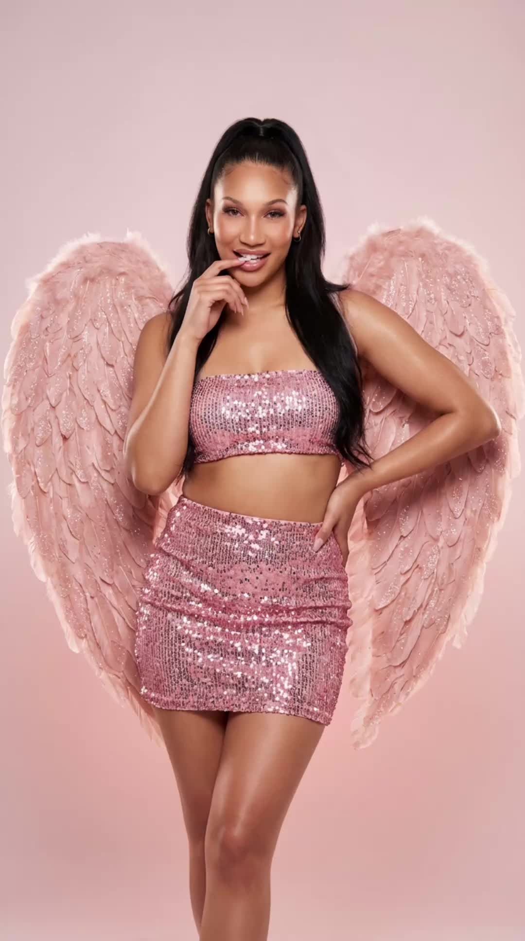 Pink Sequined Wings