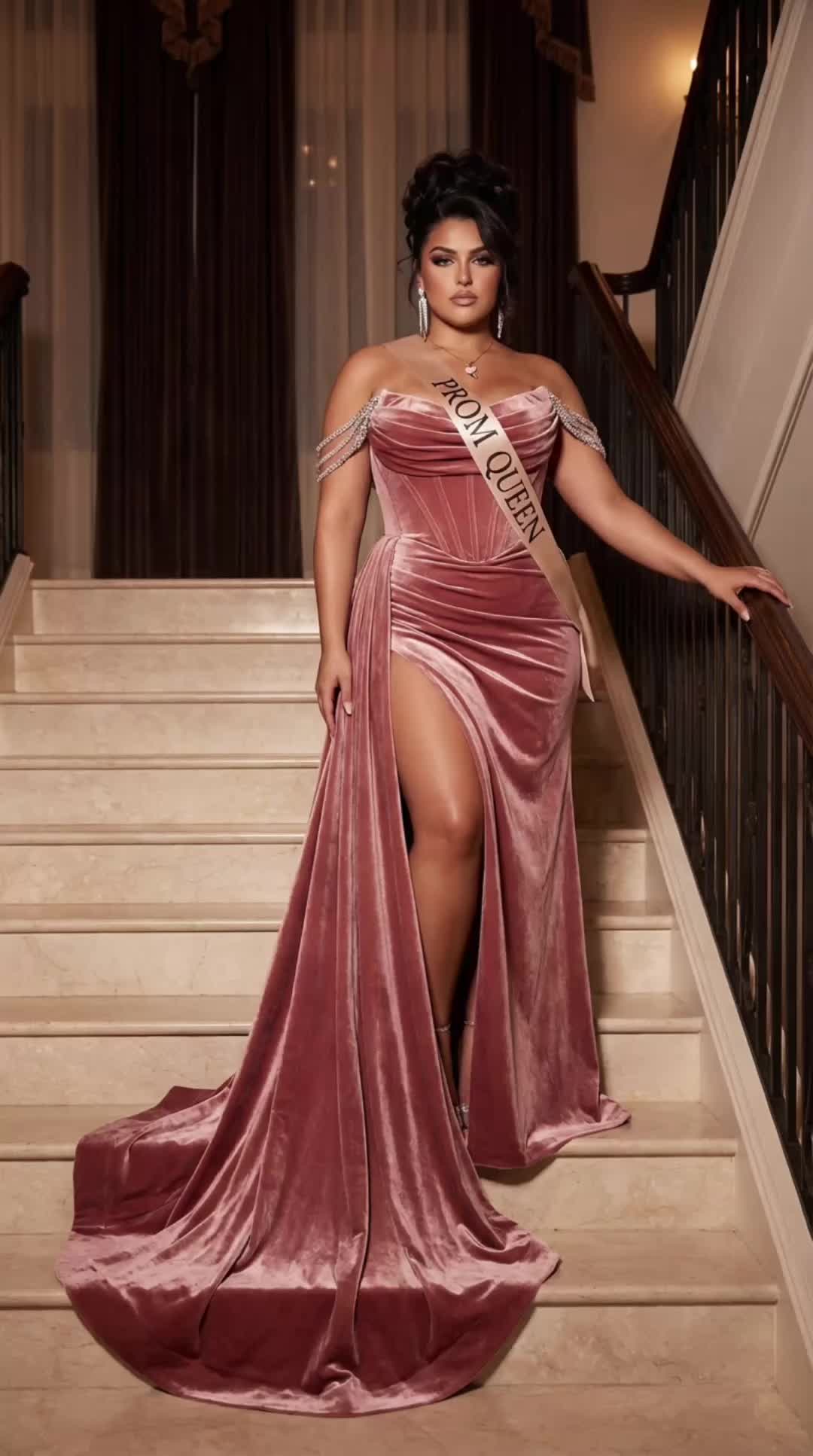 Dusty Pink Stair Gown
