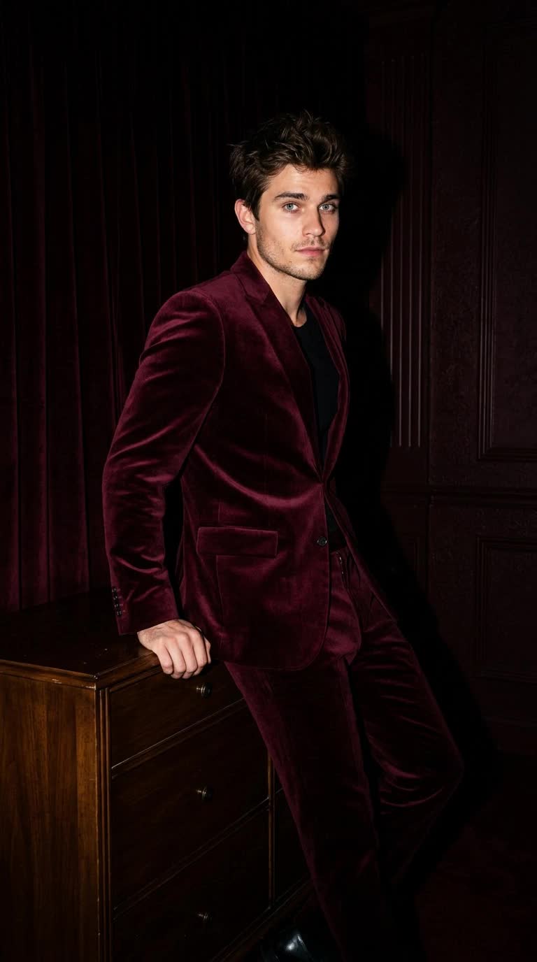 Burgundy Velvet Lean