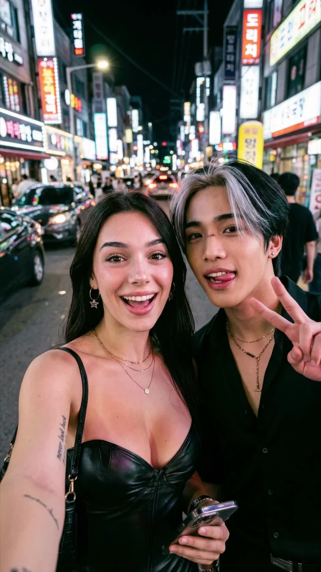 Night Neon Selfie