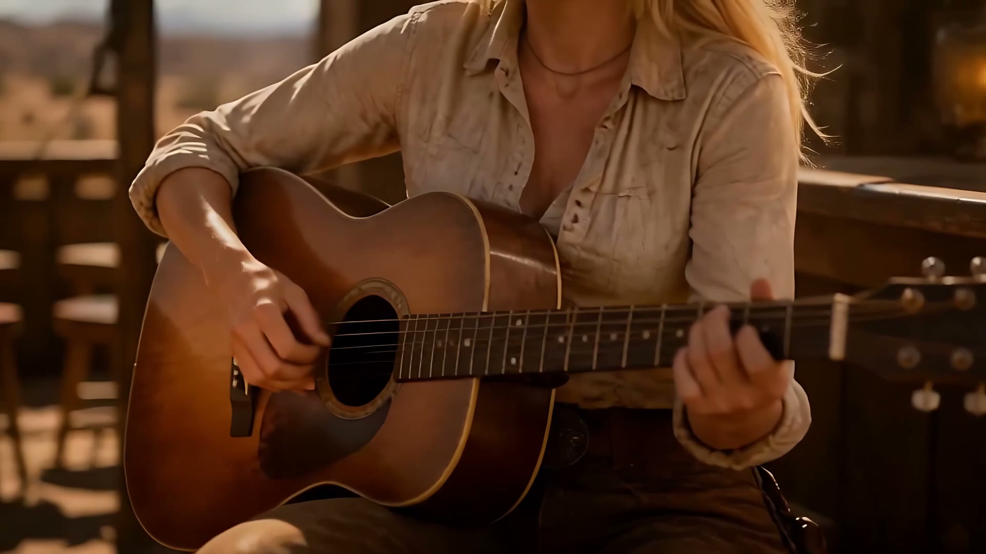Wood Guitar Close-up