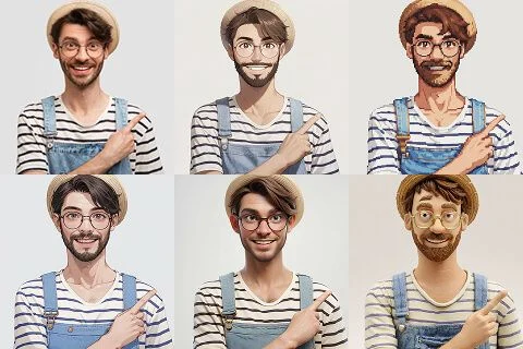 Estilos de personajes de IA imaginativos